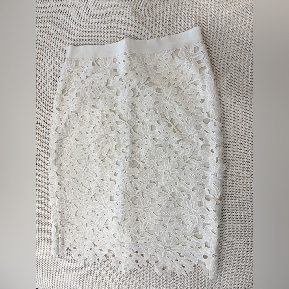 Elegant Cream Lace Skirt